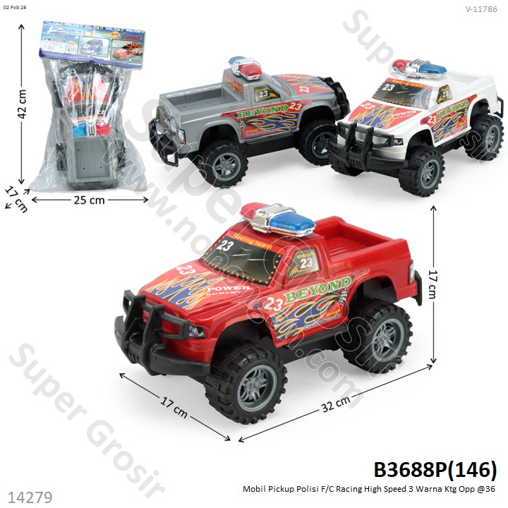 Mobil Pick-Up Strobo F/C Racing High Speed 3 Warna Ktg Opp @36