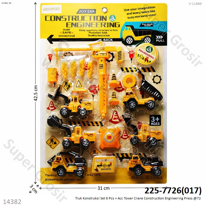 Truk Konstruksi Set 6 Pcs + Acc Tower Crane Construction Engineering Press @72