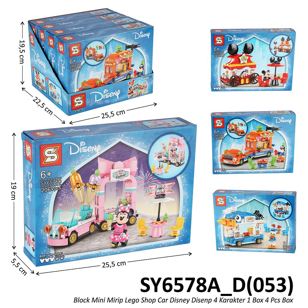 Mini Block Gerai Makanan Shop Car Disney Disenp 4 Karakter 1 Box 4 Pcs Box @96
