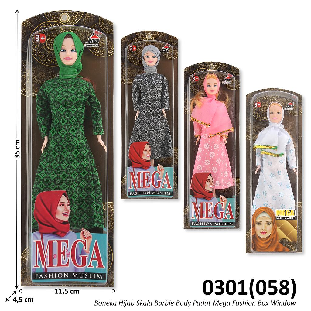 Boneka Barbie Hijab Body Padat Mega Fashion Box Window @120