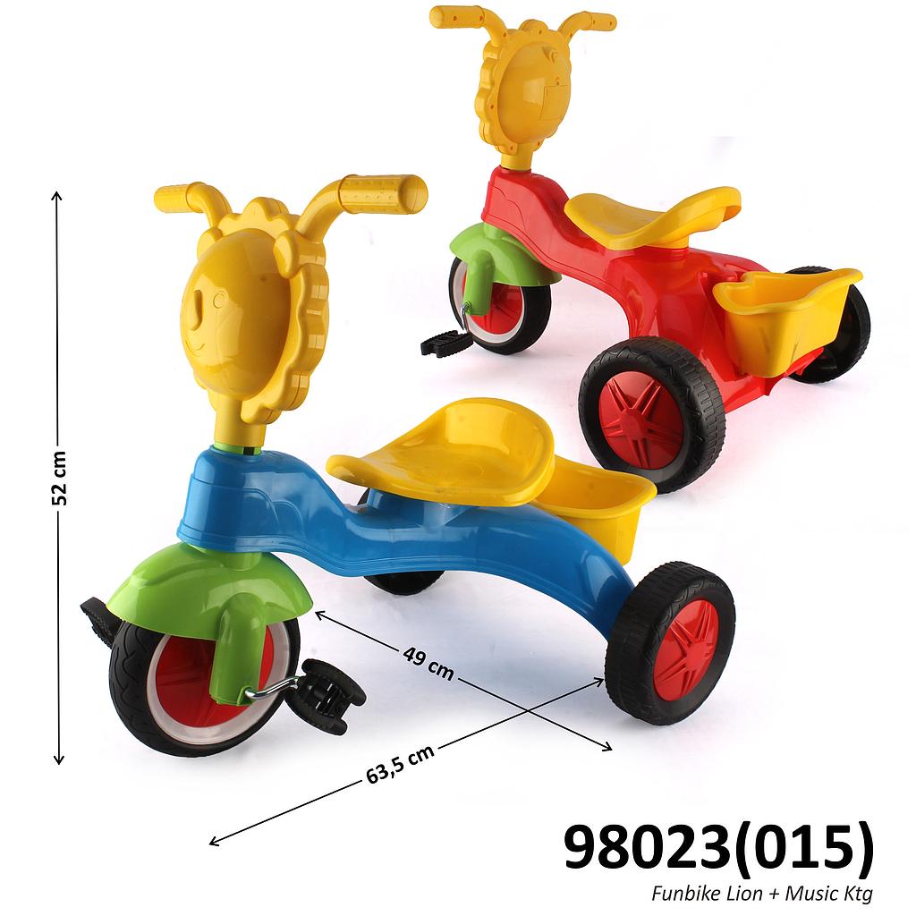 Tunggangan Sepeda Roda 3 Lion B/O Musik Fun-Bike Ktg PVC @6