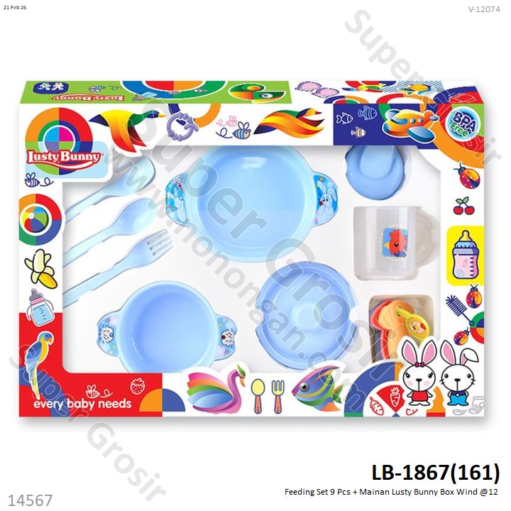 Feeding Set 9 Pcs + Mainan Lusty Bunny Box Wind @12