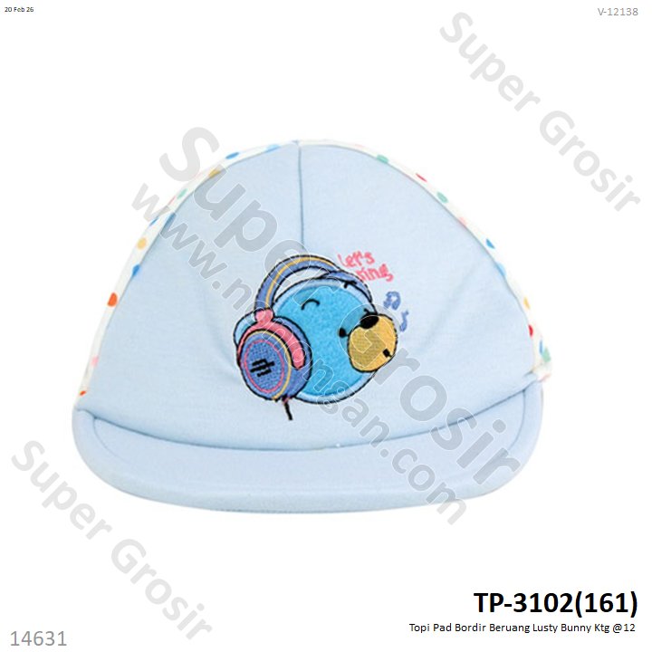 Topi Pad Bordir Beruang Lusty Bunny Ktg @12