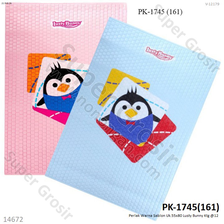 Perlak Warna Sablon Uk.55x80 Lusty Bunny Ktg @12