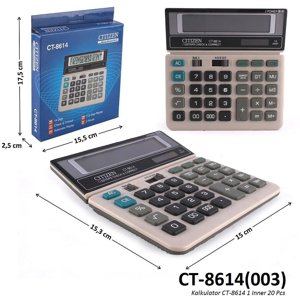 Kalkulator CT-8614 1 Inner 20 Pcs Box @80