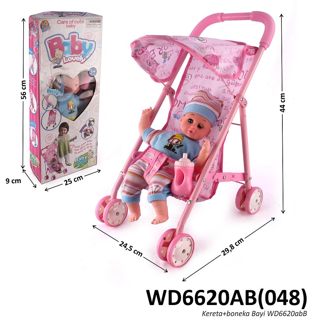 Mainan Stroller Bayi Set Boneka dan Acc Box Window @24
