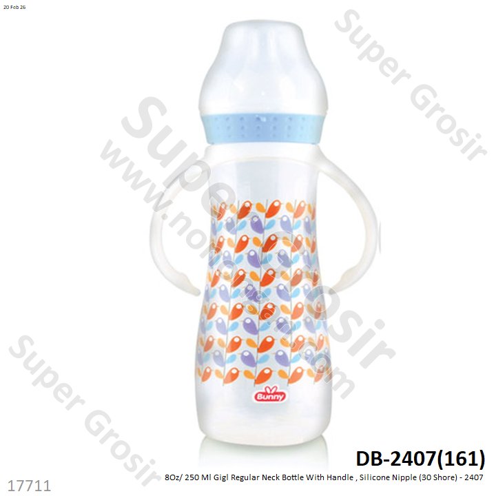 8Oz/ 250 Ml Gigl Regular Neck Bottle With Handle , Silicone Nipple (30 Shore) - 2407