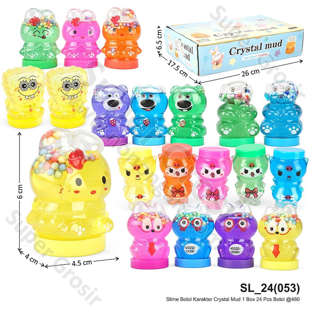 Slime Botol Karakter Crystal Mud 1 Box 24 Pcs Botol @480