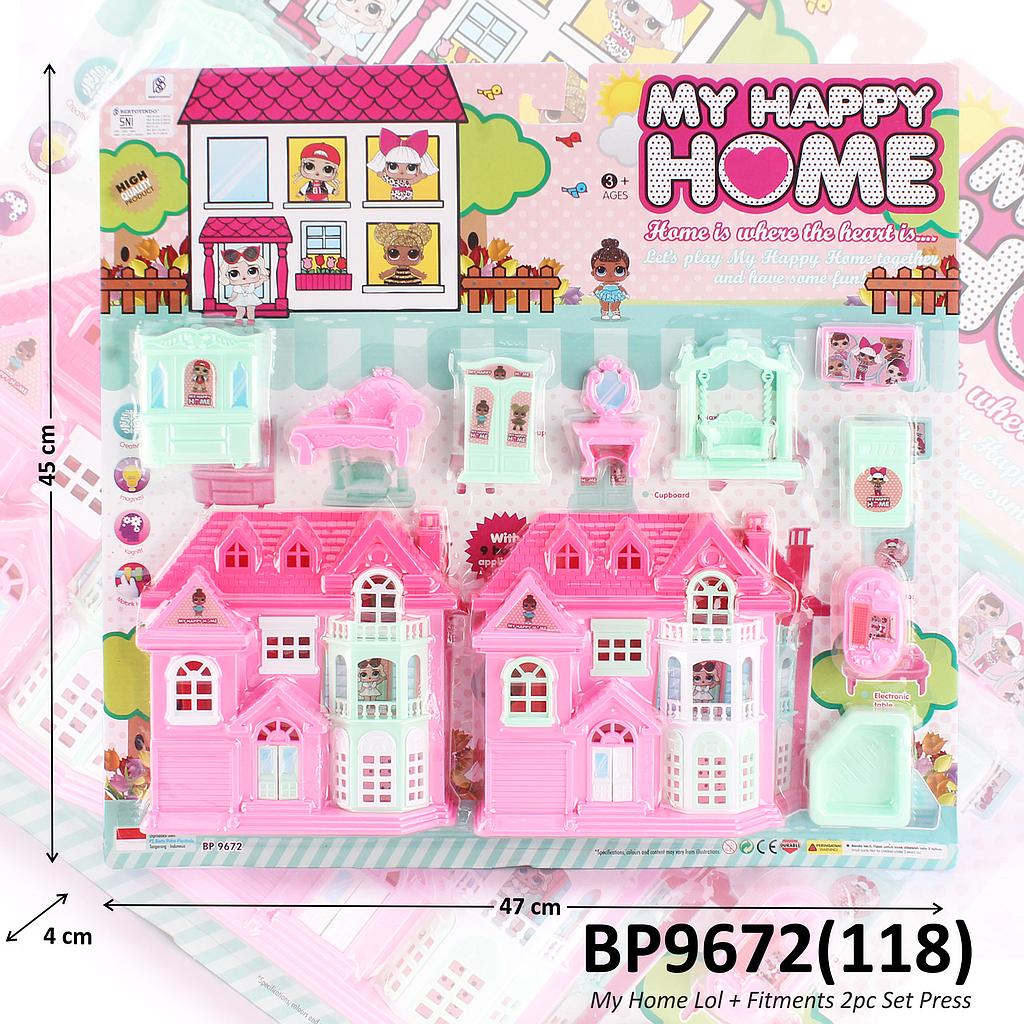 Mainan Rumah 2 Pcs Gambar LOL + Furniture Set My Happy Home Press @54