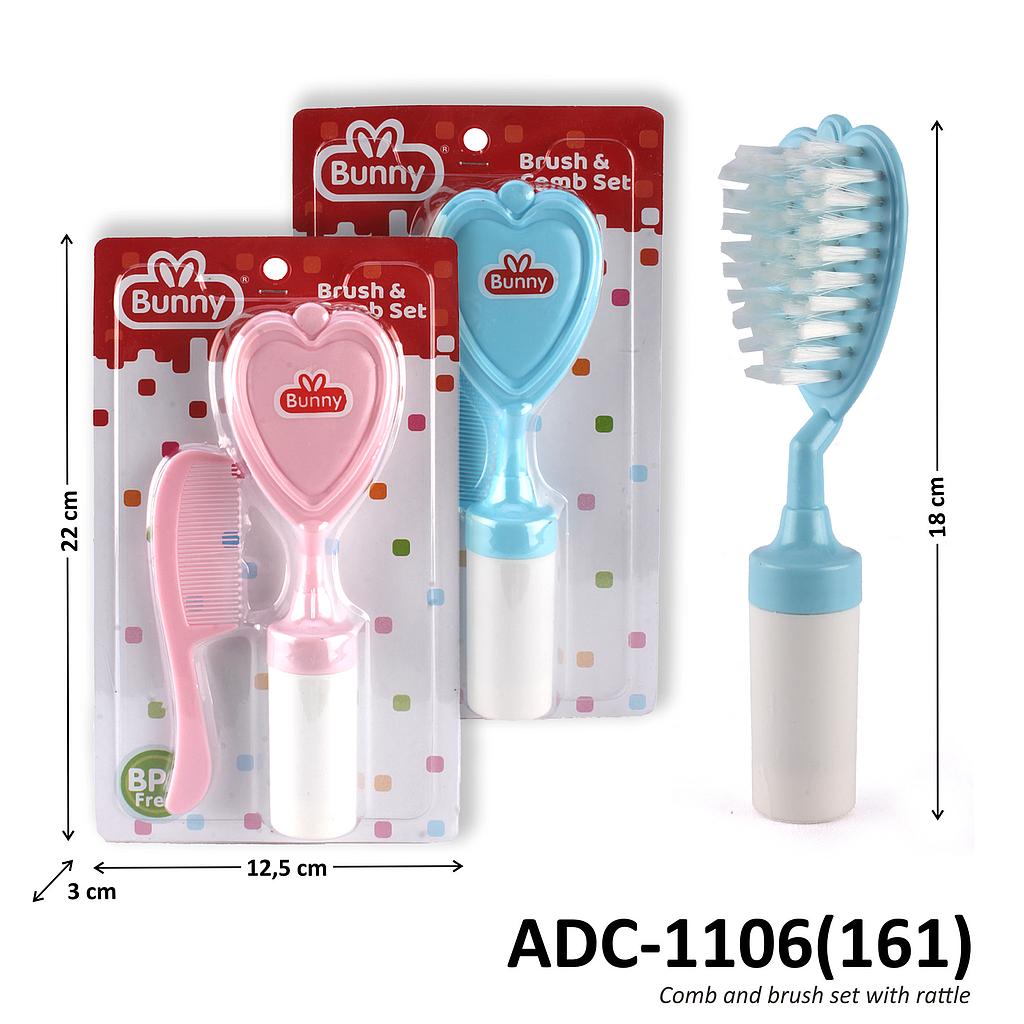 Comb and brush set with rattle