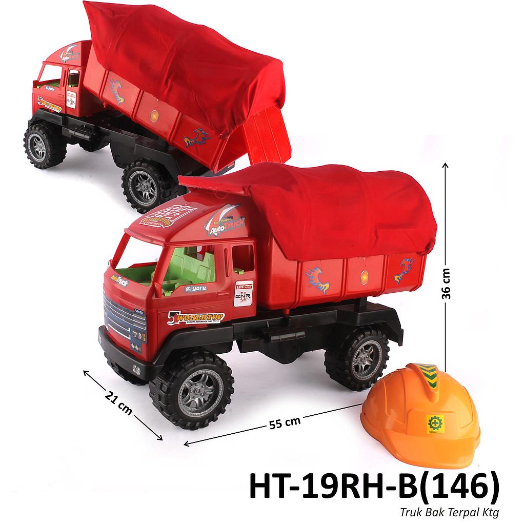 Truk Dump Terpal Roda Besar Hitam + Helm Worldtop Ktg @10