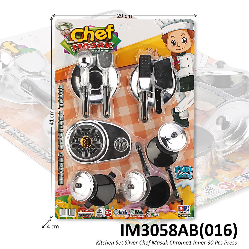 Cooking Set Kompor Teflon Chrome Chef Masak 1 Inner 30 Pcs Press @60