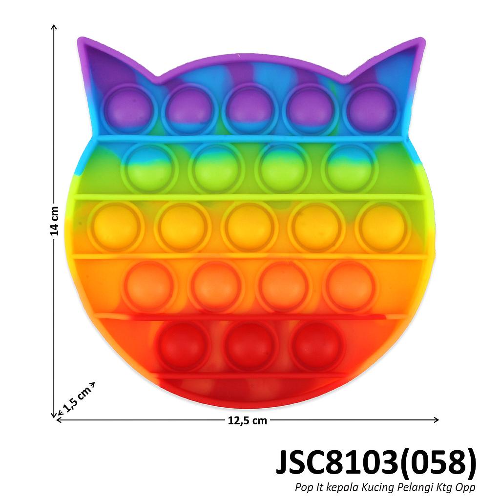 Pop It kepala Kucing Pelangi Ktg Opp @400