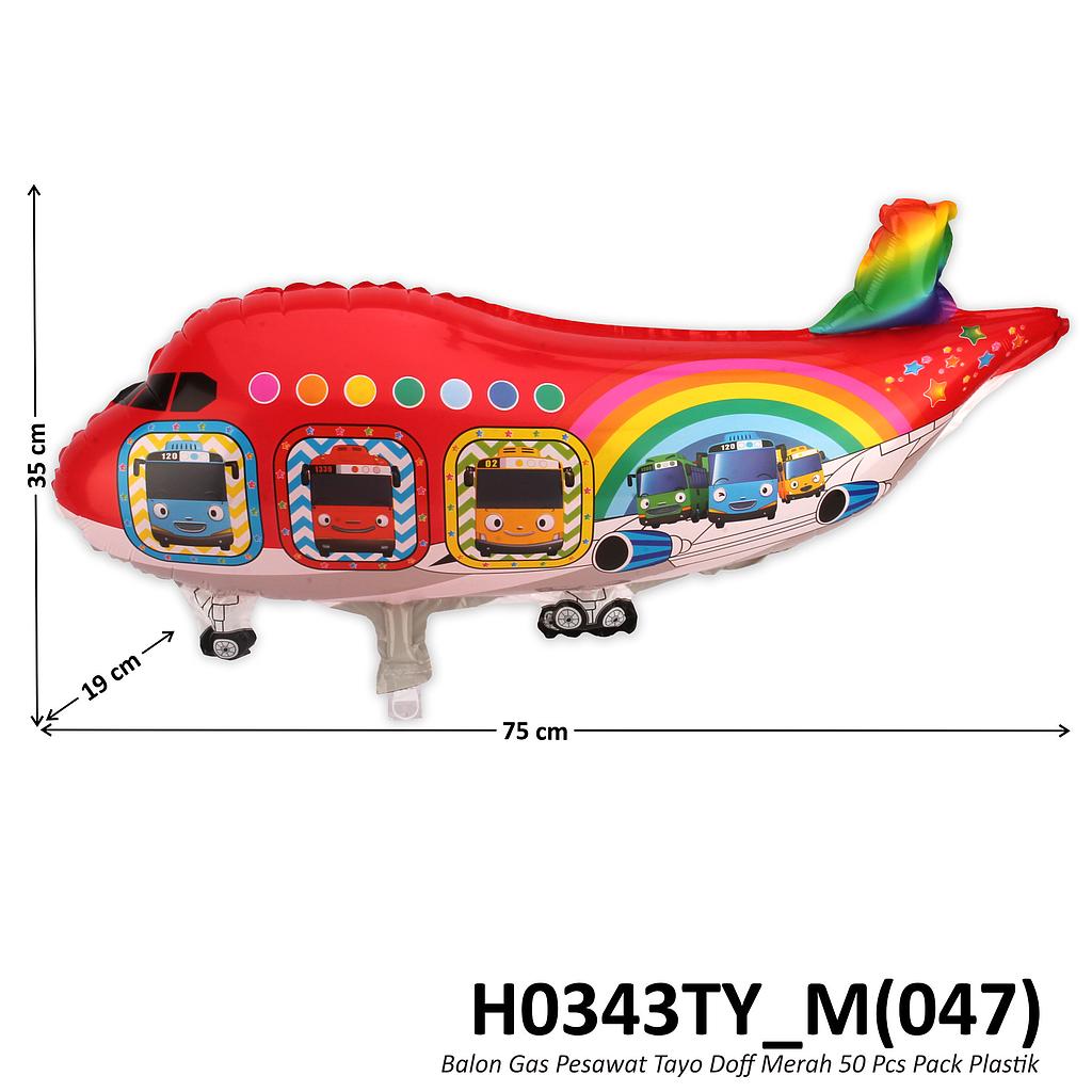 Balon Gas Pesawat Gambar Bus Tayo 50 Pcs Pack Plastik @60