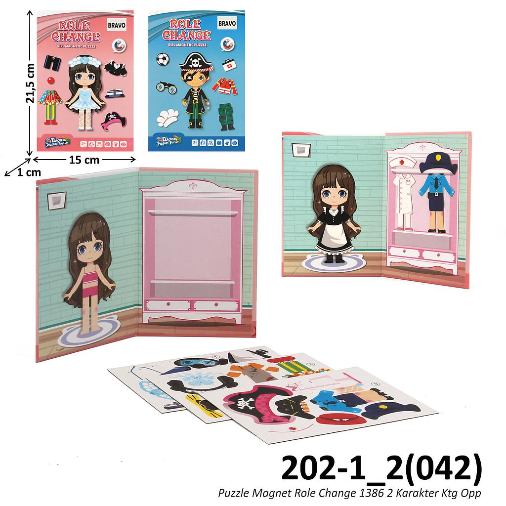 Mainan Edukasi Puzzle Bongkar Pasang Baju Magnet Role Change 1386 2 Karakter Ktg Opp @84