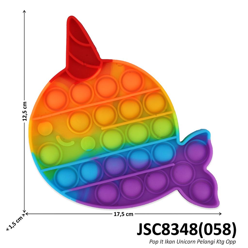Pop It Ikan Unicorn Pelangi Ktg Opp @400