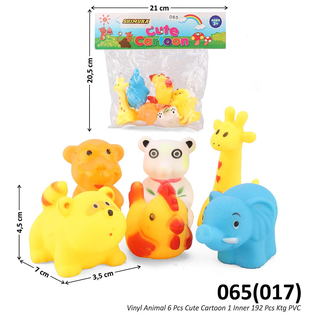 Vinyl Hewan 6 Pcs Cute Cartoon 1 Inner 192 Pcs Ktg PVC @384