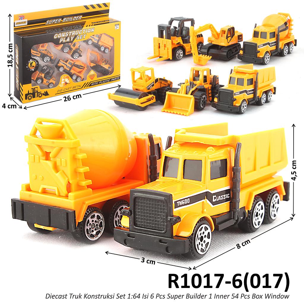 Diecast Truk Konstruksi Set 6 Pcs 1:64 Super Builder 1 Inner 54 Pcs Box Window @108