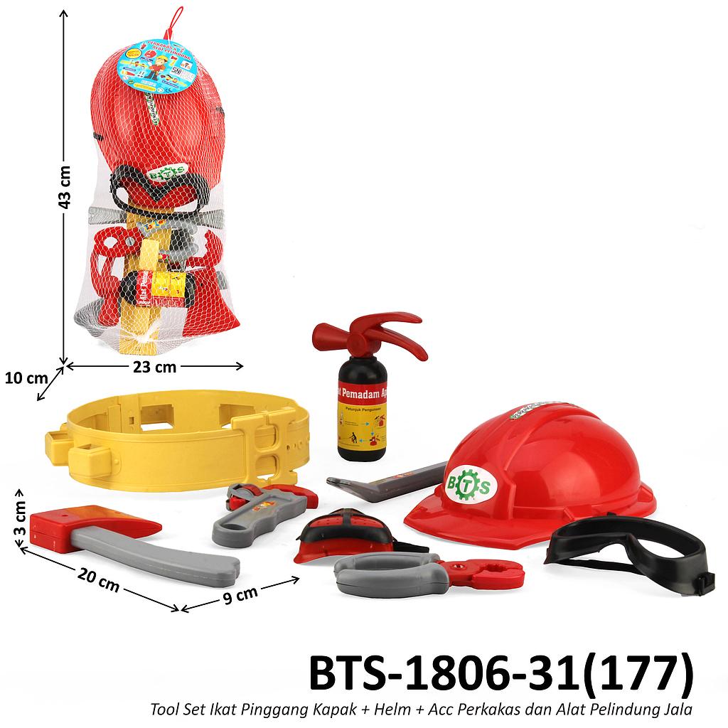 Mainan Tool Set Ikat Pinggang Kapak + Helm + Acc Perkakas dan Alat Pelindung Jala @86
