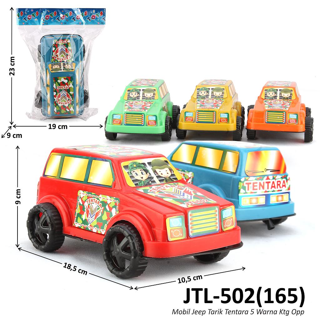 Mainan Tarik Mobil Jeep Tentara P/S 19 cm 5 Warna Ktg Opp @72