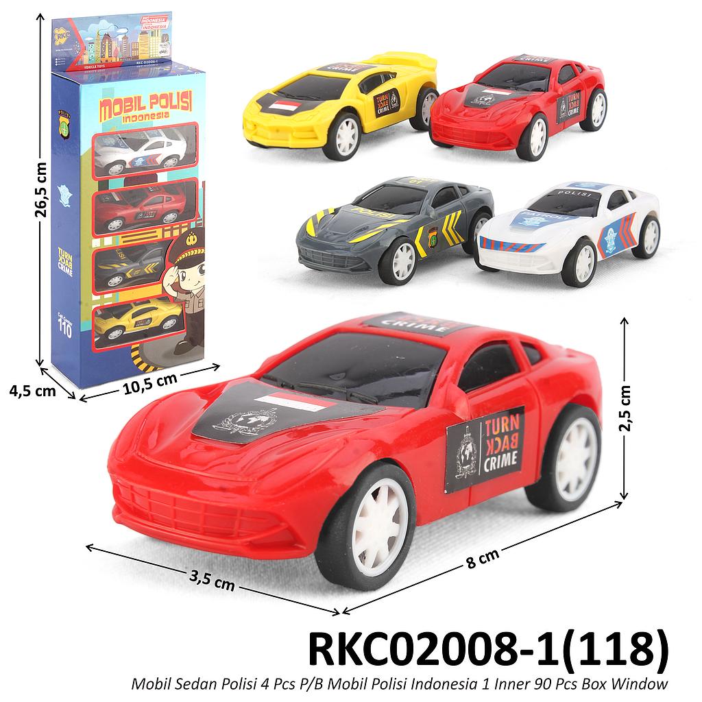 Mobil Sedan Polisi 4 Pcs P/B Mobil Polisi Indonesia 1 Inner 90 Pcs Box Window @180