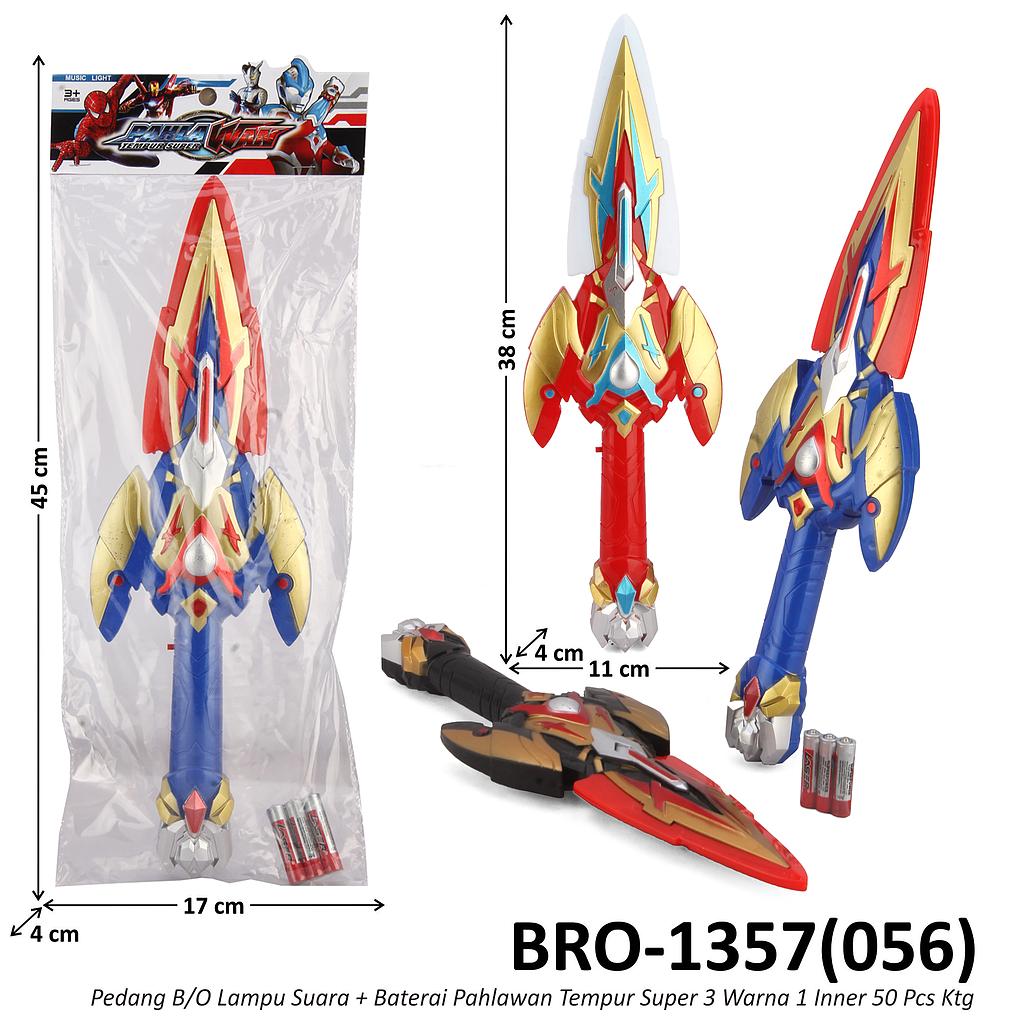 Pedang Ultraman 38 cm B/O Suara Lampu + Batu Baterai AAA Pahlawan Tempur Super 1 Inner 50 Pcs Ktg PVC @100