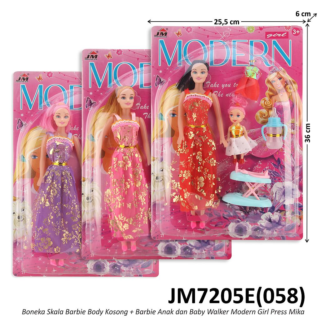 Boneka Barbie Set Anak + Baby Walker Modern Girl Press Mika @72
