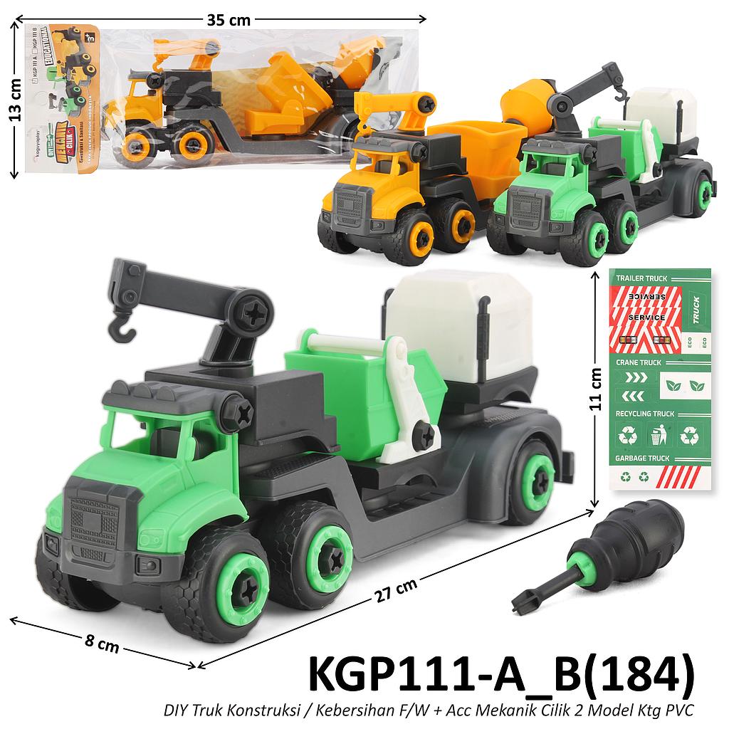 Truk F/W Sticker dan Obeng DIY Mekanik Cilik 2 Model (Konstruksi / Sanitasi) Ktg PVC @84