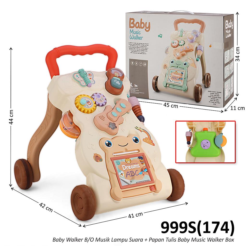Baby Push Walker B/O Musik Suara Lampu + Gitar Piano dan Papan Tulis Baby Music Walker Box @12