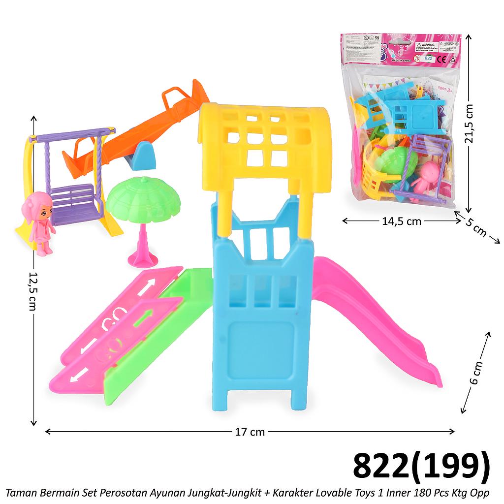 Taman Bermain Set Perosotan Ayunan Jungkat-Jungkit dan Boneka Lovable Toys 1 Inner 180 Pcs Ktg Opp @360