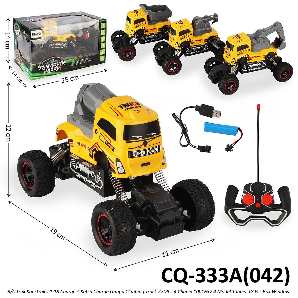 R/C Truk Konstruksi Monster Trucks 1:18 Charge + Kabel Charge Lampu Climbing Truck 27 Mhz 4 Channel 1001637 4 Model 1 Inner 18 Pcs Box Window @36