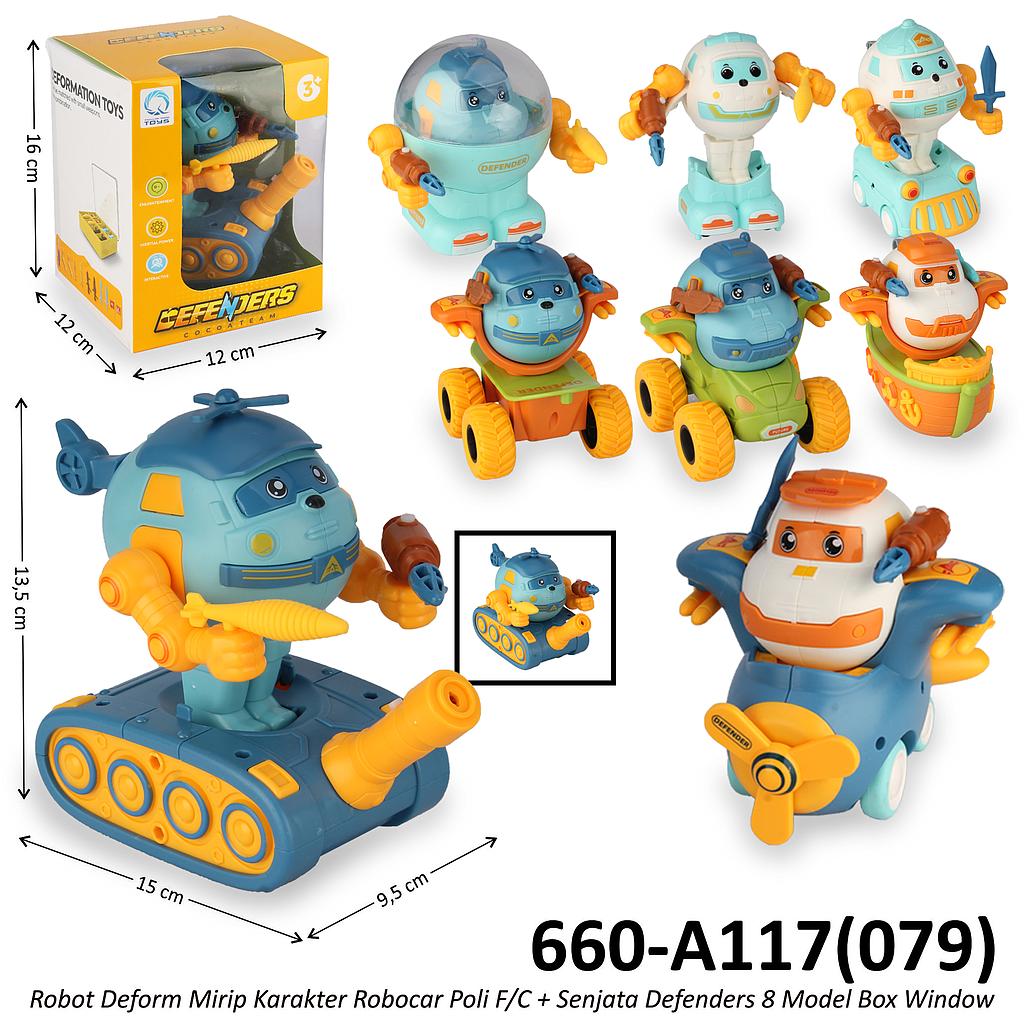 Robot Deform Robocar Poli F/C + Senjata Defenders 8 Model Box Window @96