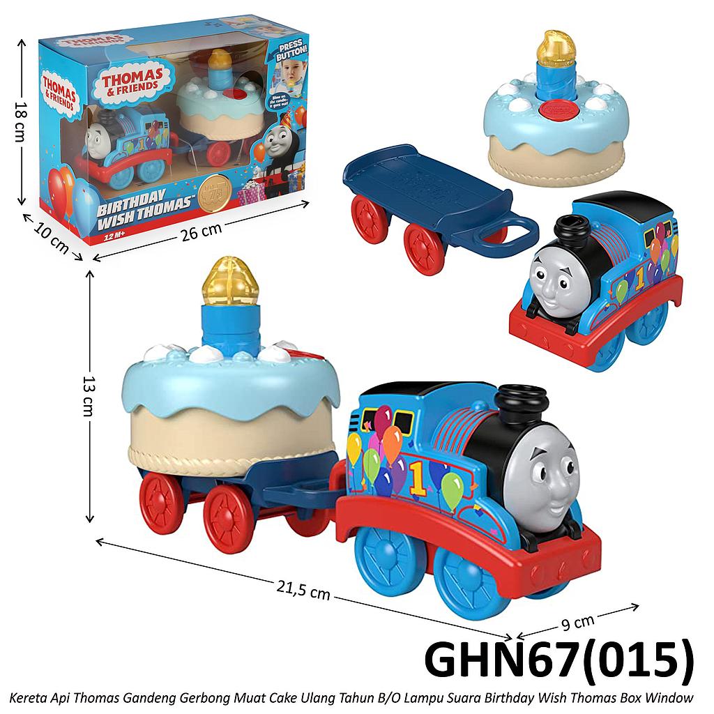 Kereta Thomas Gerbong Muat Kue Ulang Tahun B/O Suara Lampu Birthday Wish Box Window @2