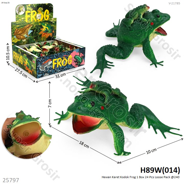 Hewan Kodok Karet + Anak Frog 1 Box 24 Pcs Loose Pack @240