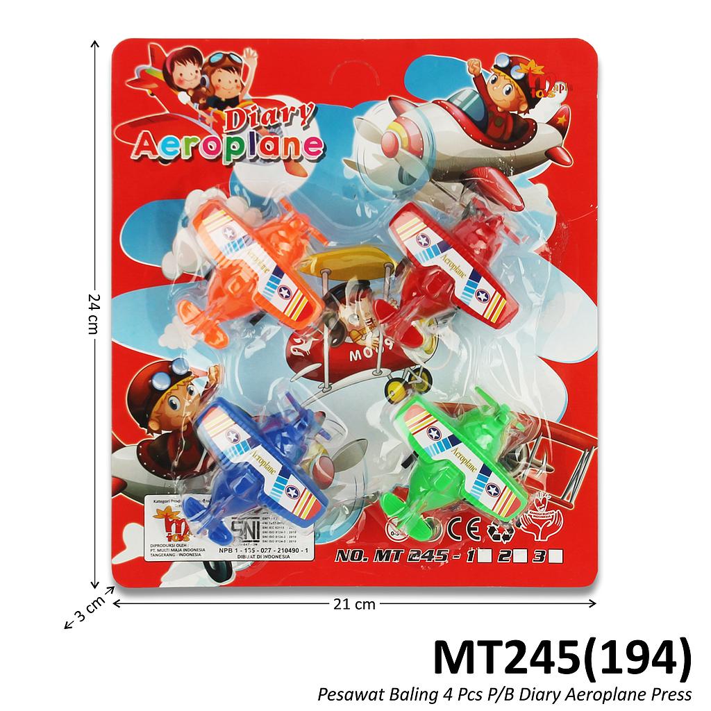 Pesawat 4 Pcs P/B Diary Aeroplane Press @195