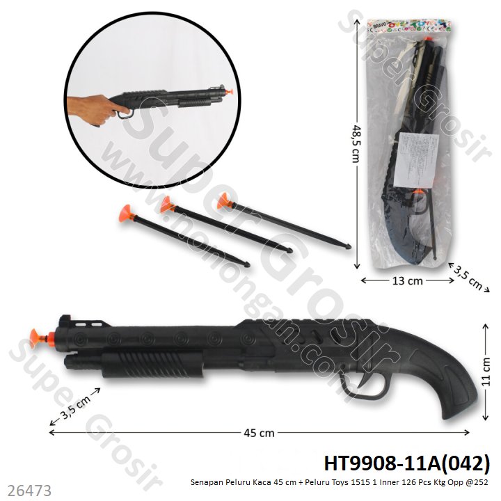 Senapan Peluru Kaca 45 cm + Peluru Toys 1515 1 Inner 126 Pcs Ktg Opp @252