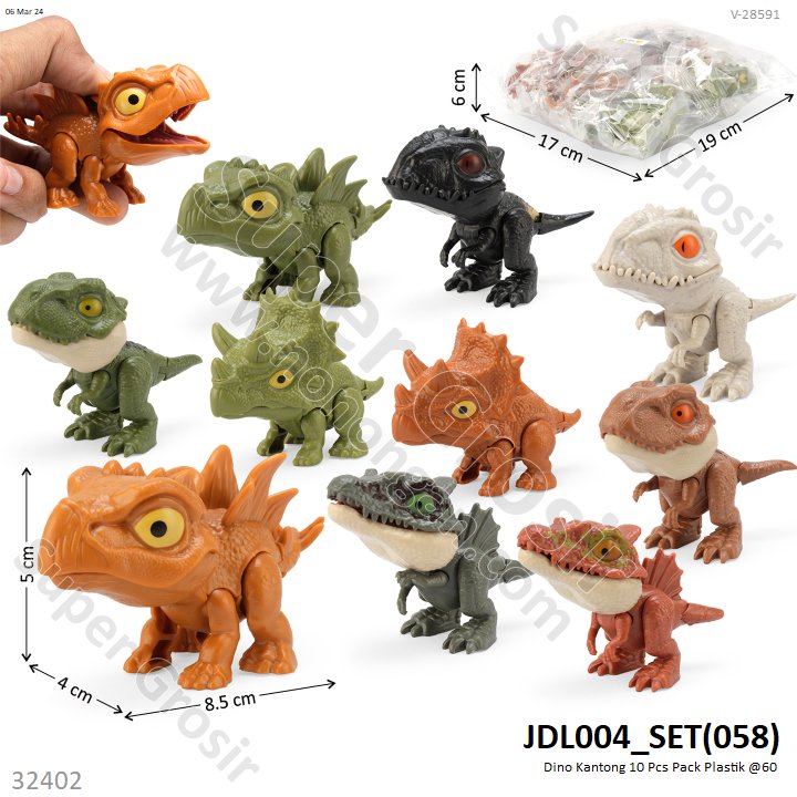 Dinosaurus Gigit Snap Squad 10 Pcs Pack Plastik @60