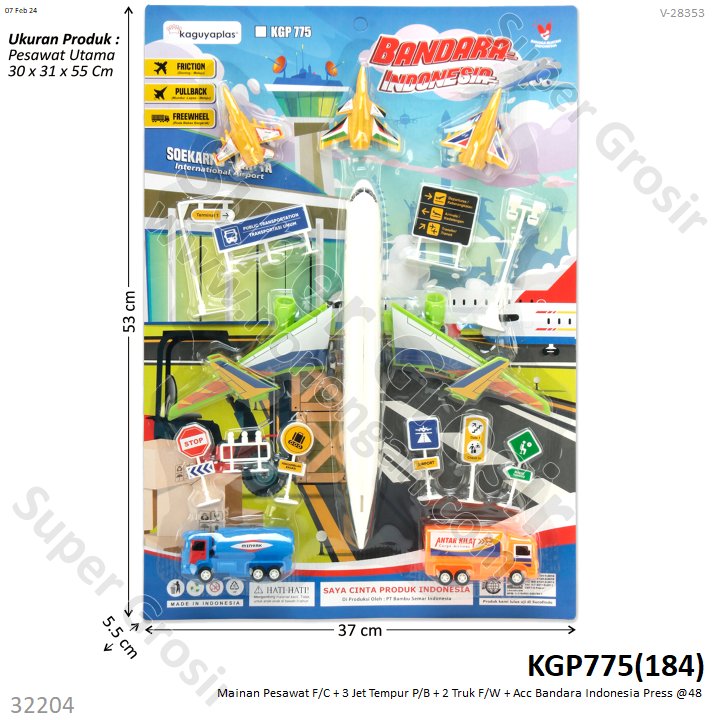Bandara Set Pesawat F/C Jet Tempur 3 Pcs P/B Truk 2 Pcs F/W dan Rambu-rambu Bandara Indonesia Press @48