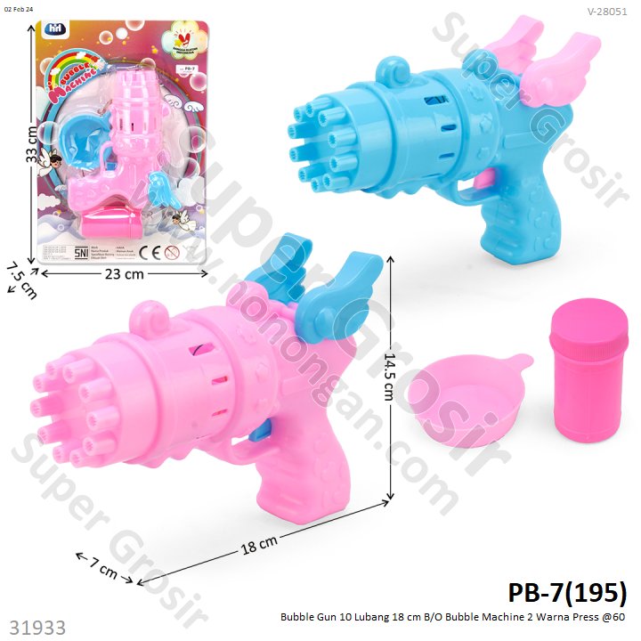 Bubble Gun Angel 10 Lubang 18 cm B/O Bubble Machine Press @60
