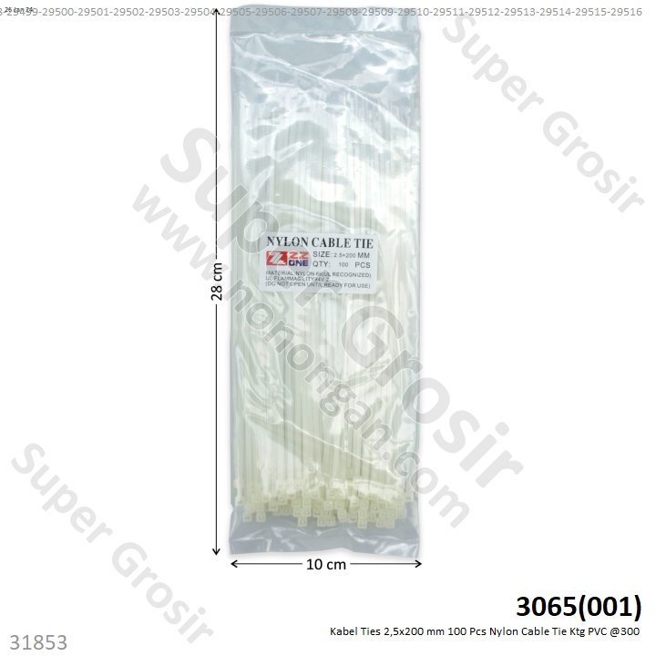 Kabel Ties 2,5x200 mm 100 Pcs Nylon Cable Tie 1 Pack 10 Pcs Ktg PVC @300