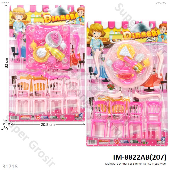 Meja Makan Set Makanan Dinner Set 1 Inner 48 Pcs Press @96