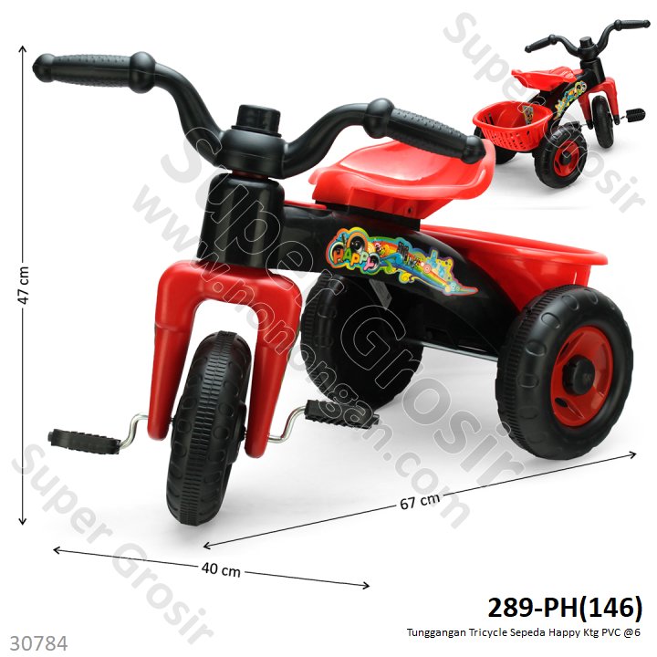 Tunggangan Sepeda Roda 3 Anak Happy Ktg PVC @6