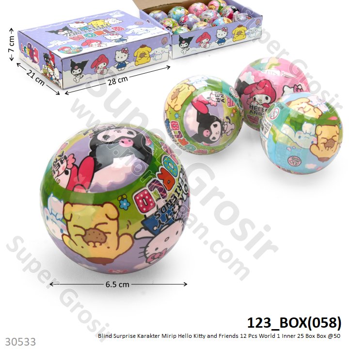 Blind Surprise Ball Sanrio 12 Pcs World 1 Inner 25 Box Box @50