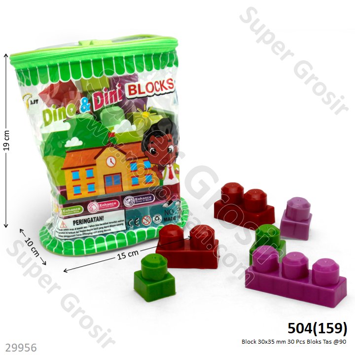 Block 30x35 mm 30 Pcs Dino &amp; Dini Blocks Tas @90