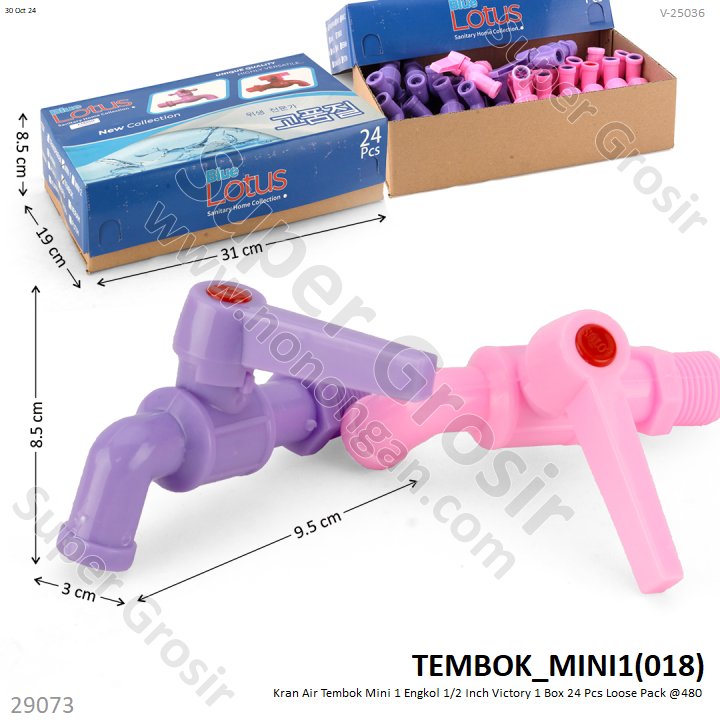 Kran Air Tembok Mini 1 1/2 Inch Victory 1 Box 24 Pcs Loose Pack @480