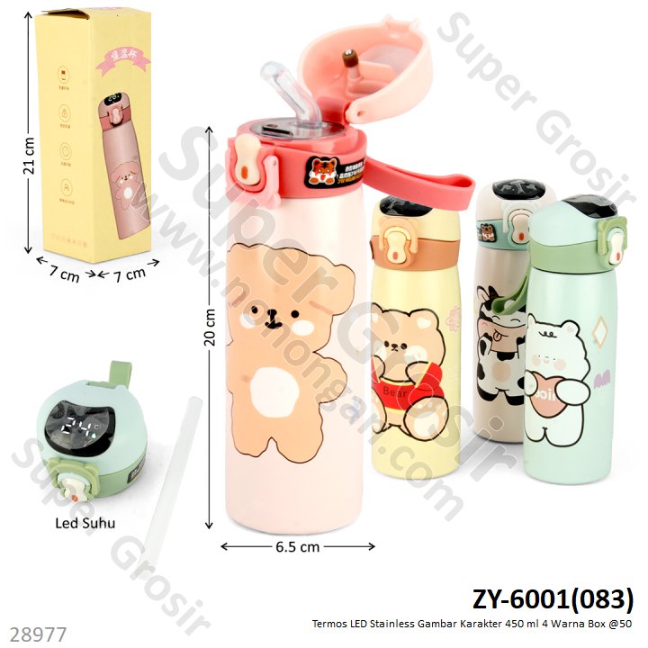 Termos LED Stainless Gambar Karakter 450 ml Box @50