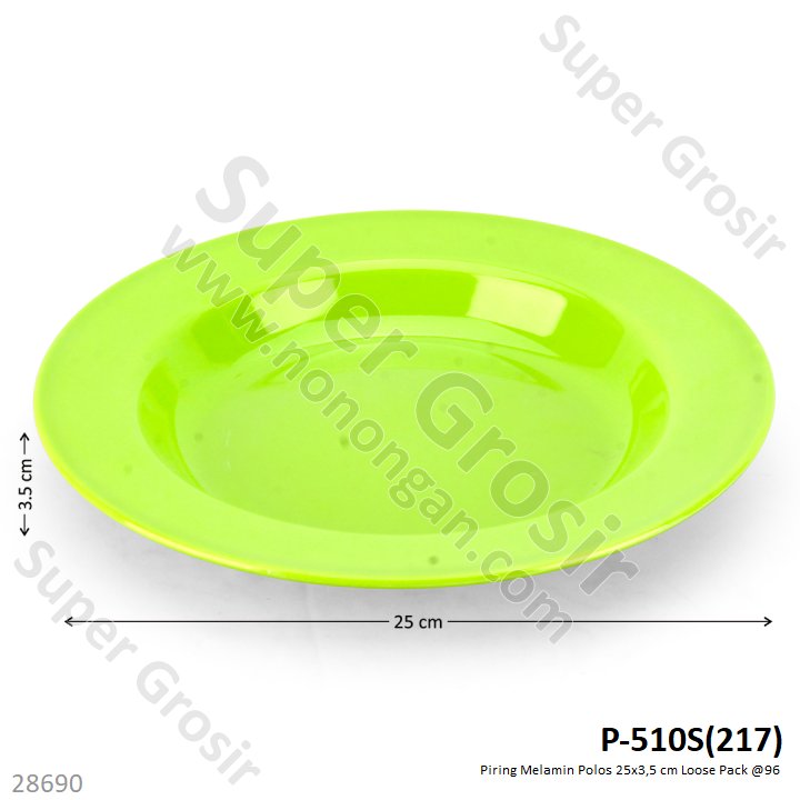 Piring Melamin Polos 25x3,5 cm Loose Pack @96