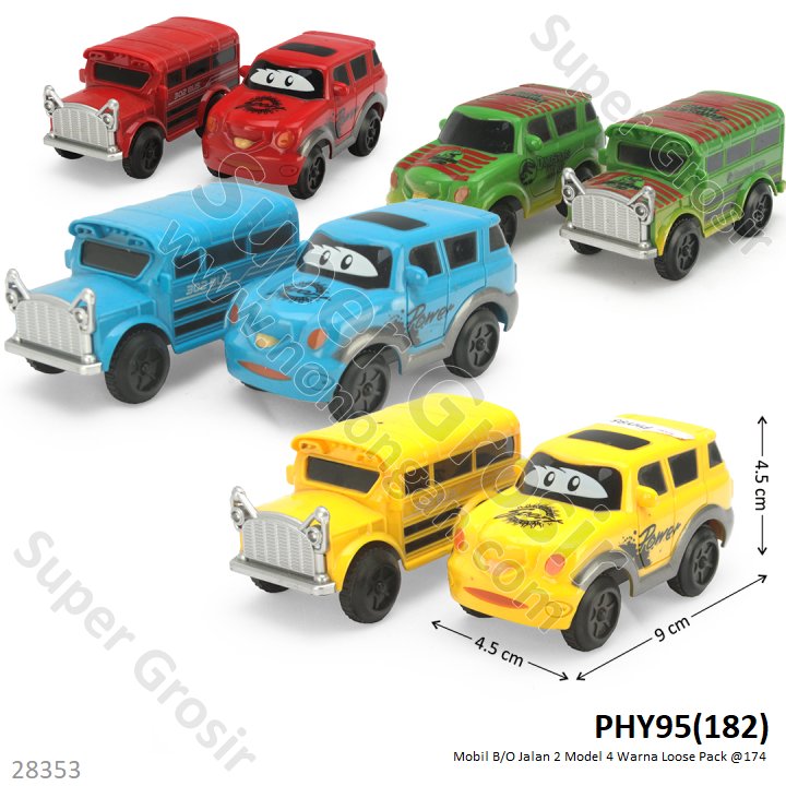 Mobil Karakter B/O Jalan 2 Model 4 Warna Loose Pack @174