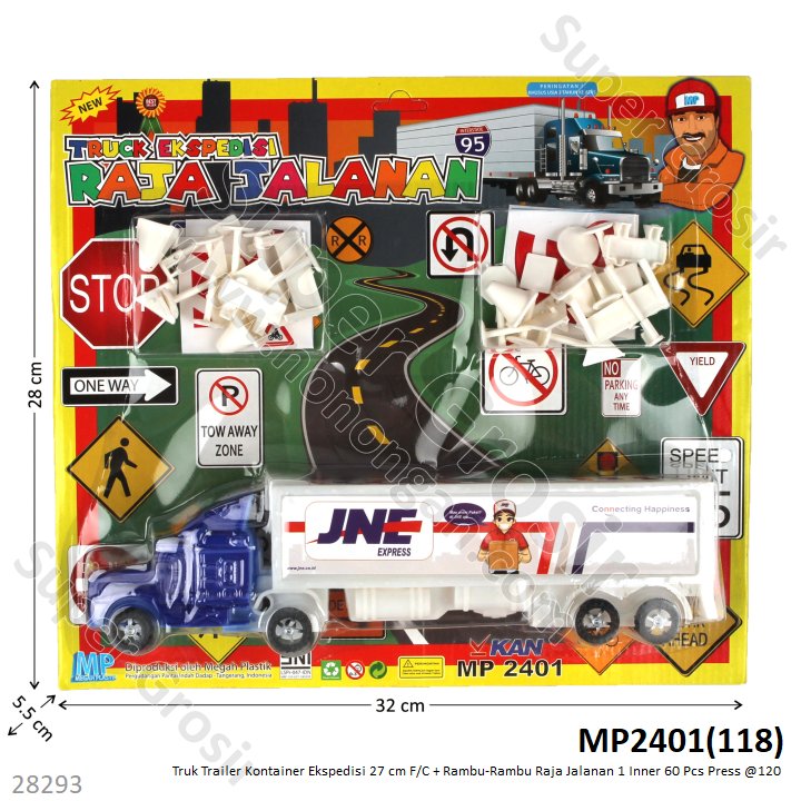 Truk Kontainer Set Ekspedisi F/C 27 cm + Rambu-Rambu Raja Jalanan 1 Inner 60 Pcs Press @120