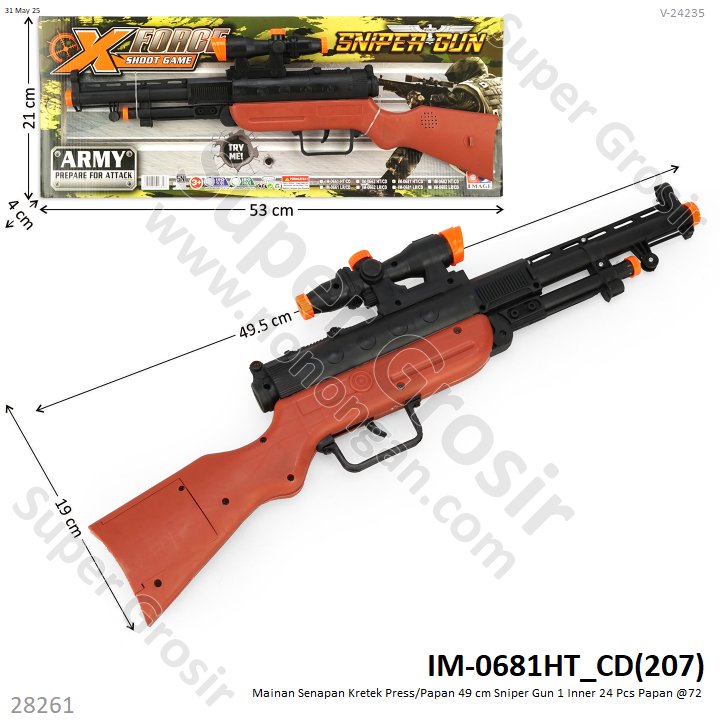 Senapan Kretek 49 cm Sniper Gun 1 Inner 24 Pcs Papan @72